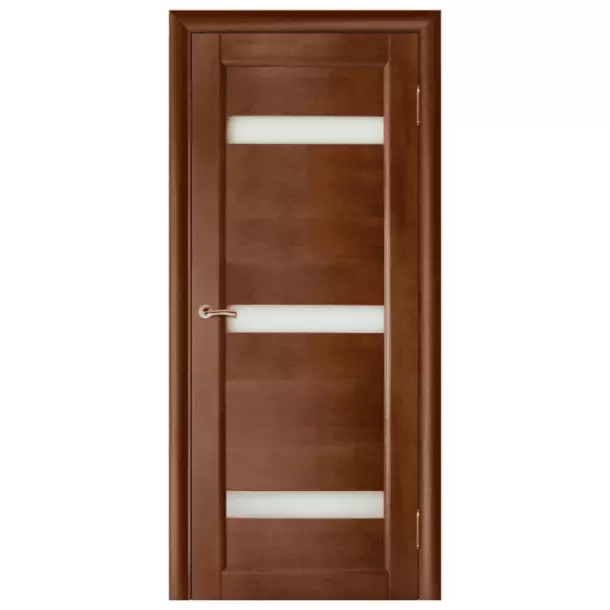 Дверь межкомнатная из массива сосны. Модель Вега 2 ЧО Темный Орех