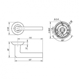 Ручка раздельная REX TL SN/CP-3 матовый никель/хром 105 мм