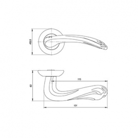 Ручка раздельная Punto (Пунто) LORENA ZR OB-13 античная бронза2