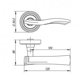 Ручка раздельная VENTO ML ABG-6 зеленая бронза2
