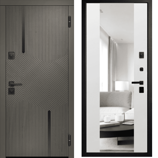 Входная дверь Медведев Графит Зеркало