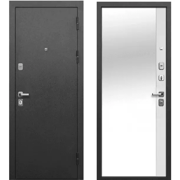 Входная дверь Гарда 9 Серебро Зеркало