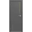 Межкомнатная дверь UNI Эмаль Line 6 (Золотой молдинг)