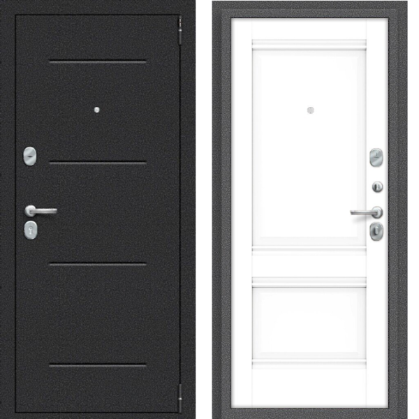 Входная дверь Эльпорта Porta R 104.K42 Букле Черный/Snow Veralinga