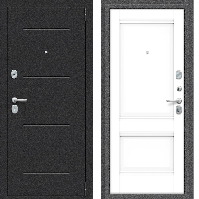 Входная дверь Эльпорта Porta R 104.K42 Букле Черный/Snow Veralinga