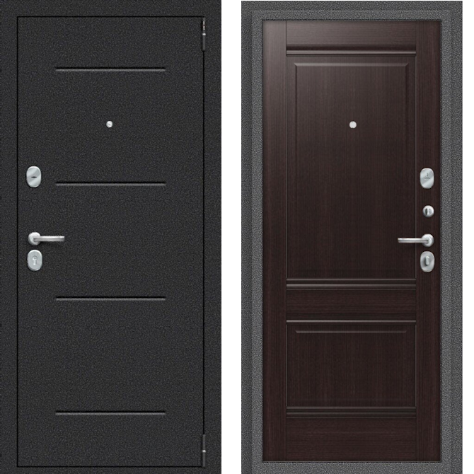 Входная дверь Эльпорта Porta R 104.K42 Букле Черный/Wenge Veralinga