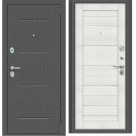 Входная дверь Эльпорта Porta R 104.П22 Антик Серебро/Bianco Veralinga