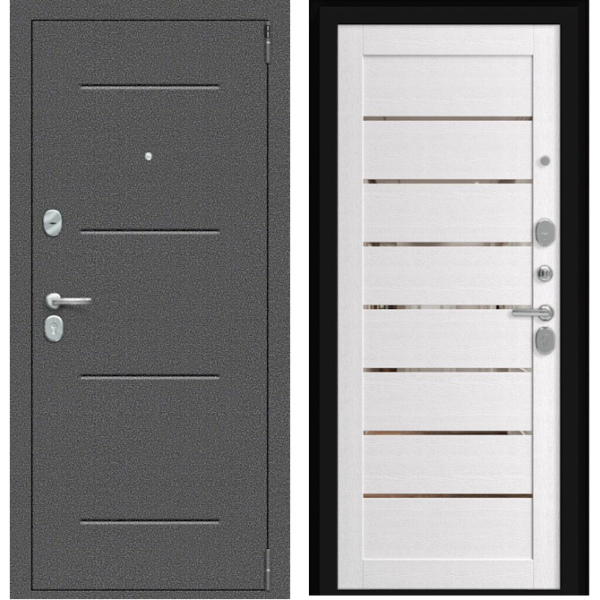 Входная дверь Эльпорта Porta R 104.П222 Антик Серебро/Wood Alaska