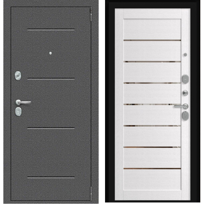 Входная дверь Эльпорта Porta R 104.П222 Антик Серебро/Wood Alaska