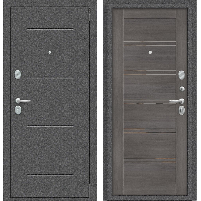 Входная дверь Эльпорта Porta R 104.П28 Антик Серебро/Grey Veralinga