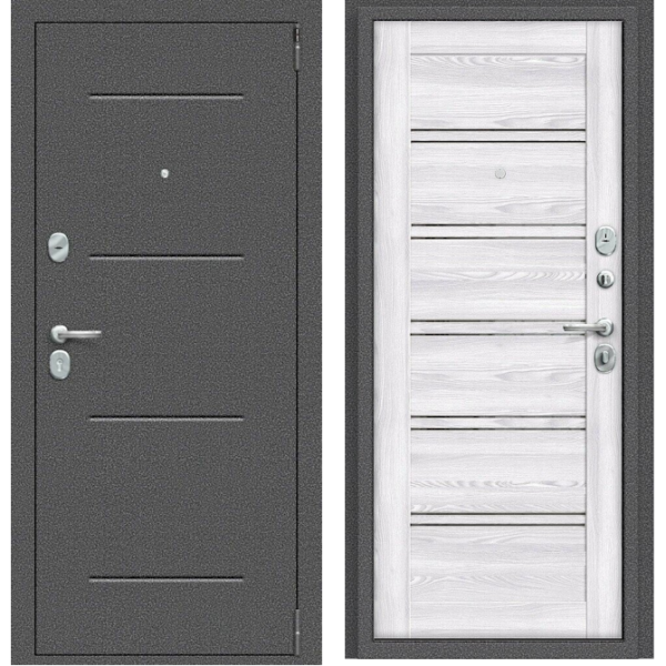 Входная дверь Эльпорта Porta R 104.П28 Антик Серебро/Riviera Ice