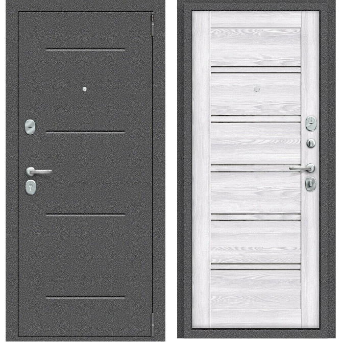 Входная дверь Эльпорта Porta R 104.П28 Антик Серебро/Riviera Ice