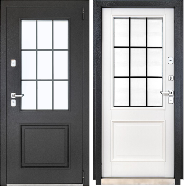 Входная дверь Эльпорта Porta T 402СП.К13 Букле Графит/Alaska