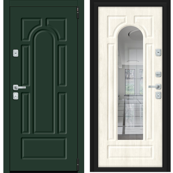 Входная дверь Эльпорта M 55.56 Green Stark/Nordic Oak