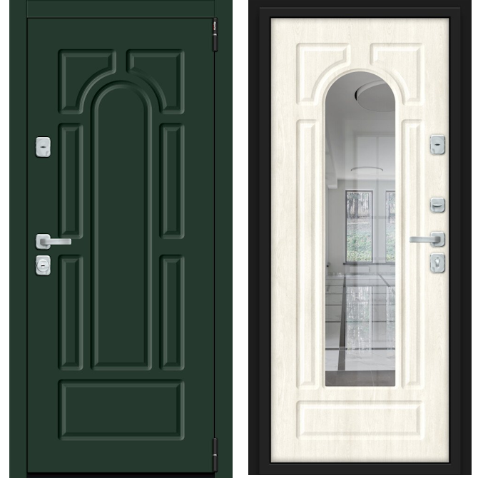 Входная дверь Эльпорта M 55.56 Green Stark/Nordic Oak
