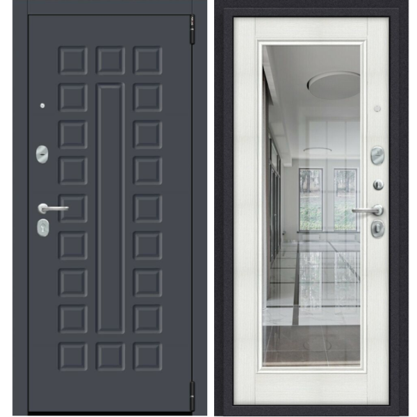 Входная дверь Эльпорта Porta R 51.П61 Graphite Pro/Bianco Veralinga