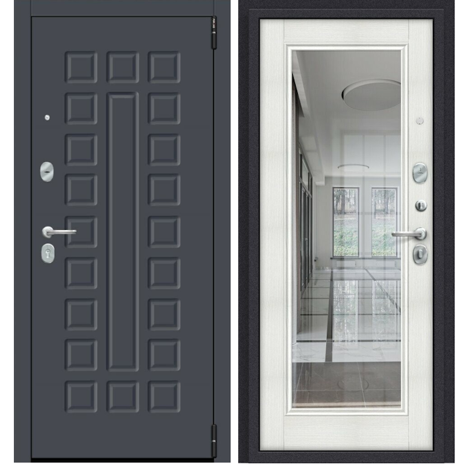 Входная дверь Эльпорта Porta R 51.П61 Graphite Pro/Bianco Veralinga