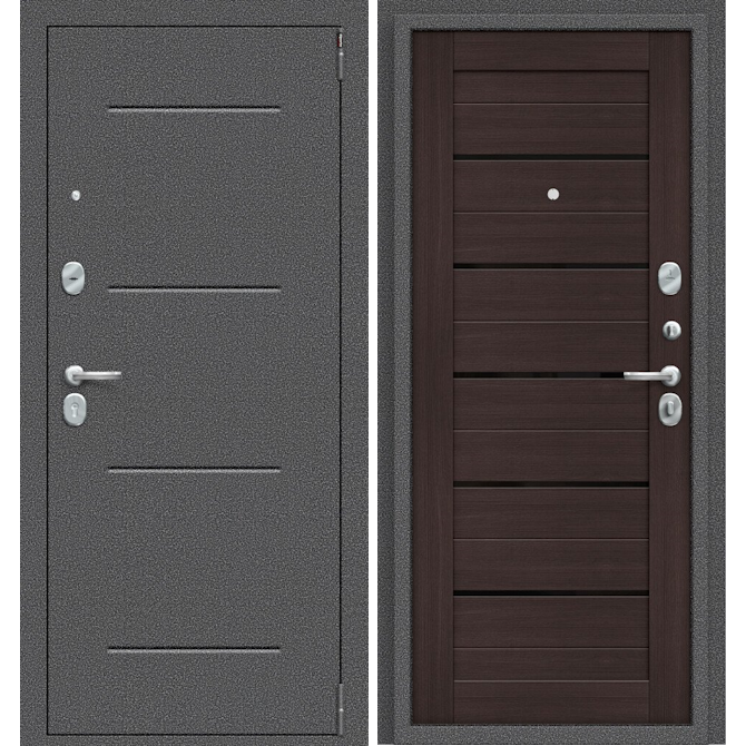 Входная дверь Эльпорта Porta S 104.П22 Антик Серебро/Wenge Veralinga