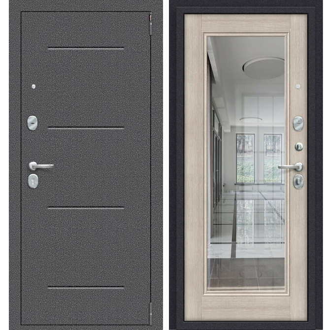 Входная дверь Эльпорта Porta S 104.П61 Антик Серебро/Cappuccino Veralinga