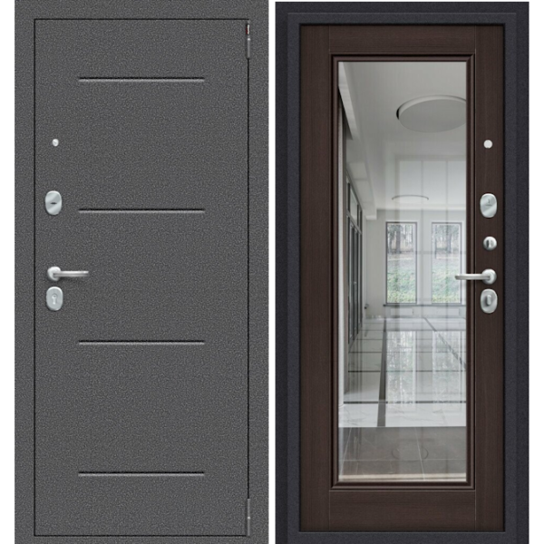Входная дверь Эльпорта Porta S 104.П61 Антик Серебро/Wenge Veralinga