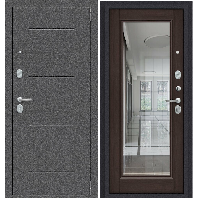 Входная дверь Эльпорта Porta S 104.П61 Антик Серебро/Wenge Veralinga