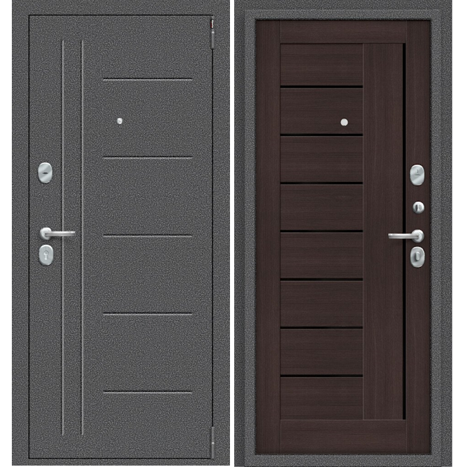 Входная дверь Эльпорта Porta S 109.П29 Антик Серебро/Wenge Veralinga