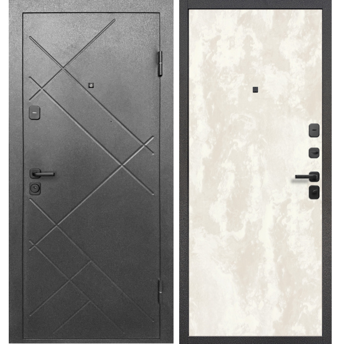 Входная дверь RONIN 7 Штамп Букле Перламутр